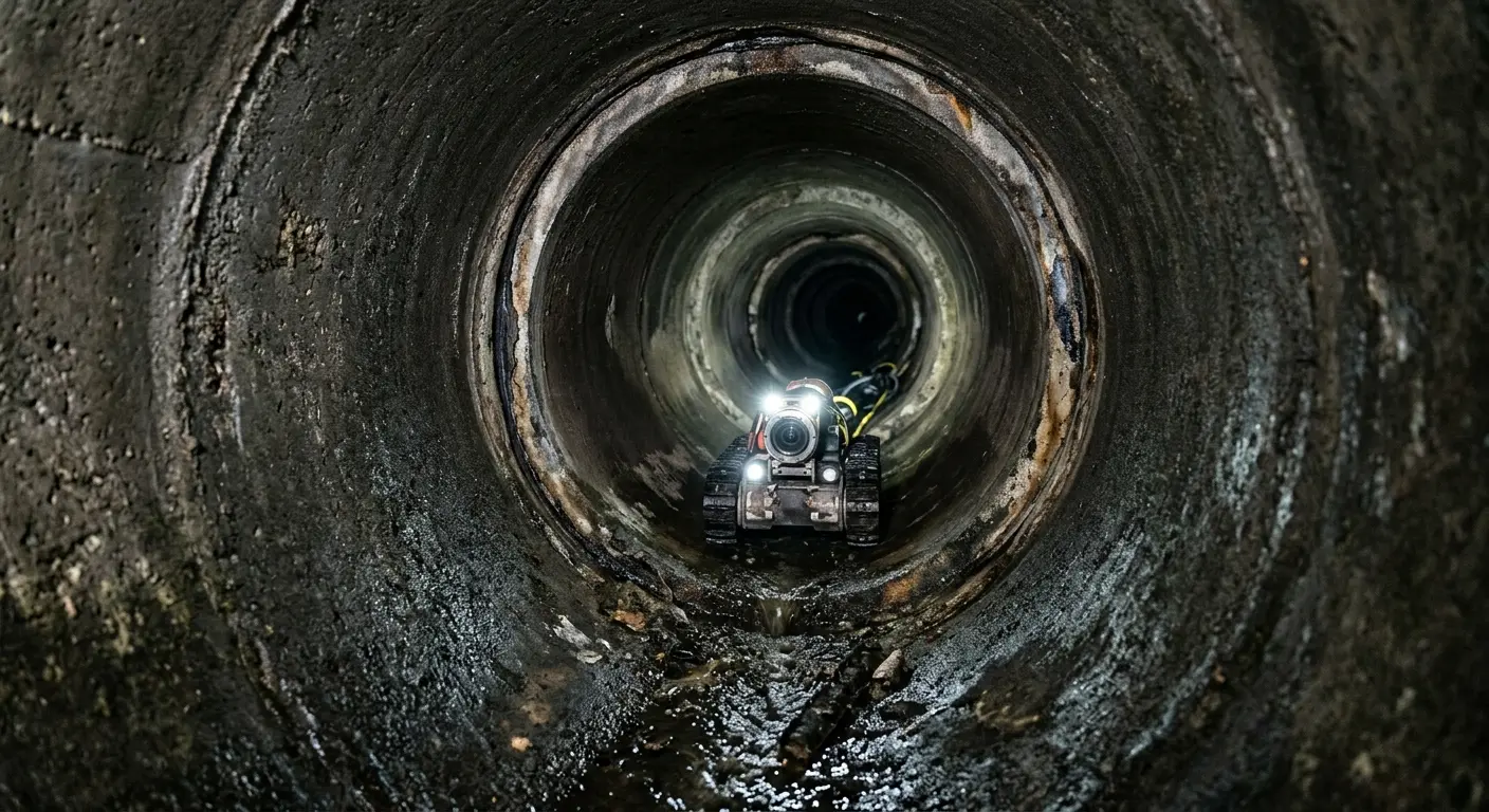 Robotic sewer camera inspecting pipe interior for Drain Snake Service in Oakleaf Plantation